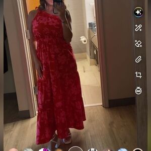 Floral One Shoulder Maxi Dress Knot Ruffle Boho Long Dress